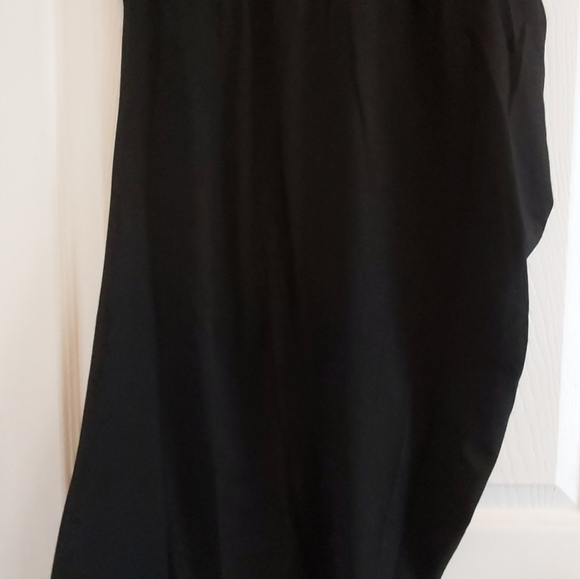 069. Black Side Shirring Short Sleeve Mini Dress Size S - Picture 10 of 13